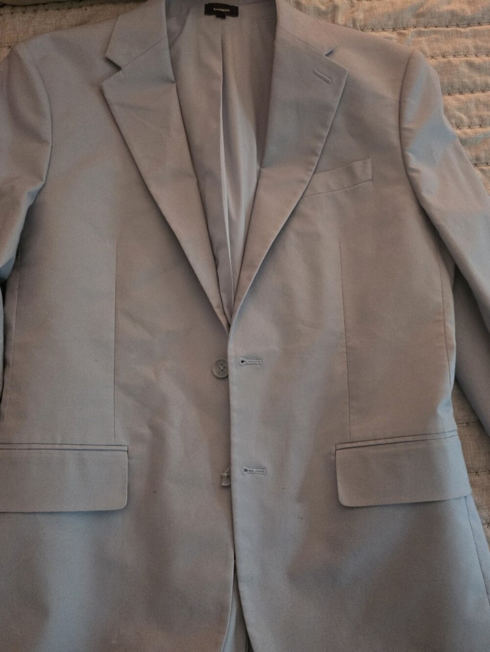 Express Light Gray Men's Sport Coat - Single-Breasted Blazer
